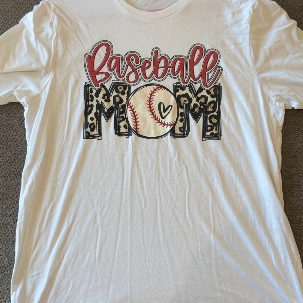 Baseball Mom White T-Shirt